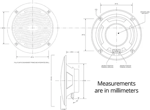 Vista 6 de Altavoces para exteriores resistentes al agua de 5 pulgadas, doble cono, potencia máxima de 25 W, compatible con marinas y RV (negro)