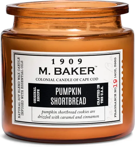 Vista 7 de Colonial Candle Vela perfumada en tarro de mantequilla de calabaza Vela de cera de mezcla de soja natural de 2 mechas para el hogar Vela