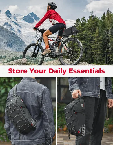 Vista 7 de KEMIMOTO Bolsa trasera para bicicleta – 8L PVC resistente al agua bolsas para bicicleta trasera de bicicleta, alforja para maletero de bicicleta
