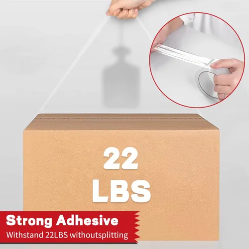 Vista 4 de Cinta de embalaje transparente resistente con dispensador, 2 rollos de cinta de envío fuerte y duradera, cinta de embalaje de 1.88 pulgadas x 55