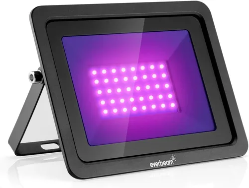Everbeam Luz Negra LED UV de 365nm 50W - Bombillas LED de Alto Rendimiento, Impermeable IP66 - Iluminación de Inundación Ultravioleta para Acuario,