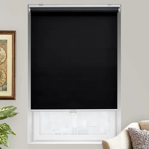 Vista 2 de AOSKY Persianas Enrollables Sin Cordón Opacas para Ventanas Oscurecimiento de Habitación Persianas Enrolladas con Sistema de Resorte, Protección UV