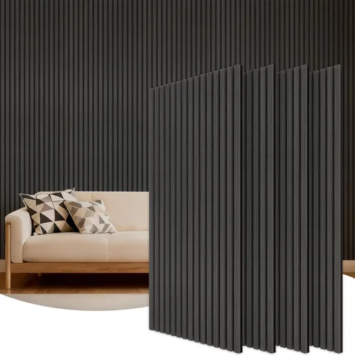 Vista 15 de TONOR Paneles de pared de listones de madera, paquete de 2 paneles acústicos de 47.2 x 23.6 pulgadas, paneles acústicos de listones de madera