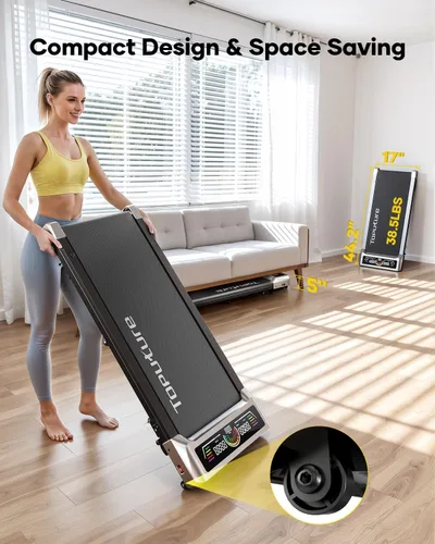 Vista 8 de TOPUTURE Walking Pad with 10% Incline, 3.0HP Brushless Quiet Under Desk Treadmill, Portable Treadmills for Home/Office, Running Machine 300 lbs