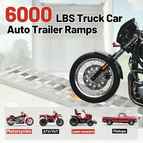 Vista 2 de HECASA Rampas de aluminio para remolque de 72 x 14.87 x 2.5 pulgadas, 6000 libras, rampa de carga universal para motocicleta, tractor, ATV/UTV
