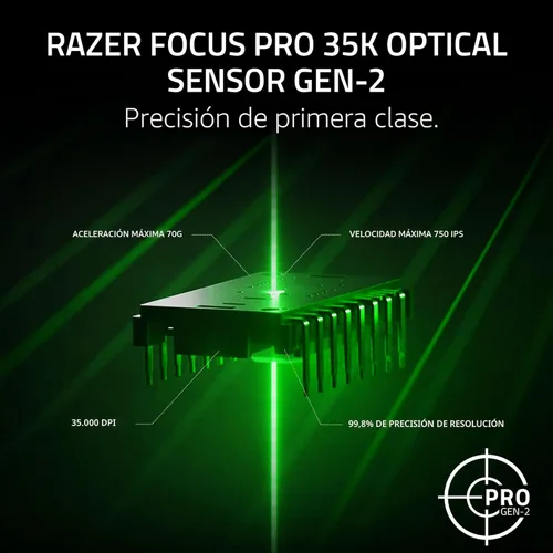 Vista 3 de Razer Viper V3 Pro SE Ratón inalámbrico para juegos: ligero de 1.90 oz - Sonda de sondeo 1K - Sensor óptico de 35 K DPI - Interruptores ópticos Gen3