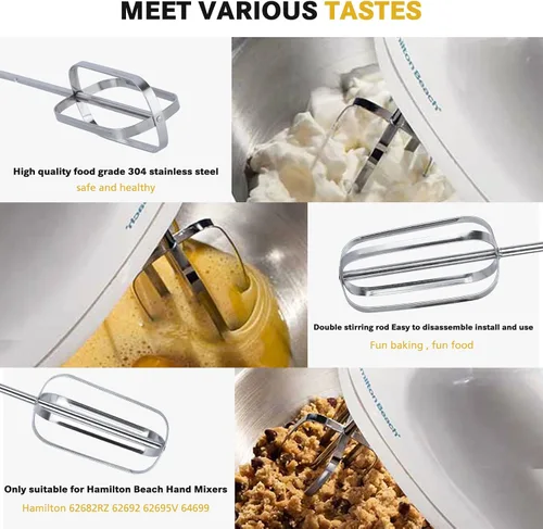 Vista 3 de Accesorios para batidoras de mano – Batidores compatibles para batidoras Hamilton Beach 62682RZ, 62692, 62695V, 64699 – Piezas de repuesto
