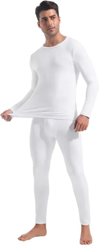 Vista 8 de CL convallaria Long Johns - Ropa interior térmica para hombre, forro polar suave, capa base para clima frío, conjunto de regalo