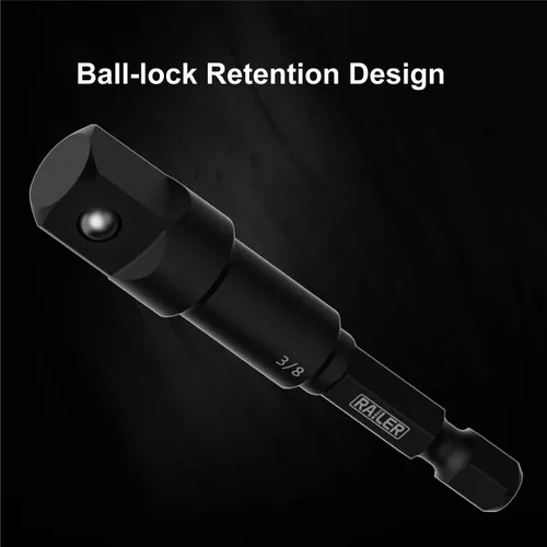 Vista 4 de Railer Juego de adaptadores de enchufe, brocas de extensión de 3 pulgadas de grado de impacto con soporte Juego de adaptadores de broca