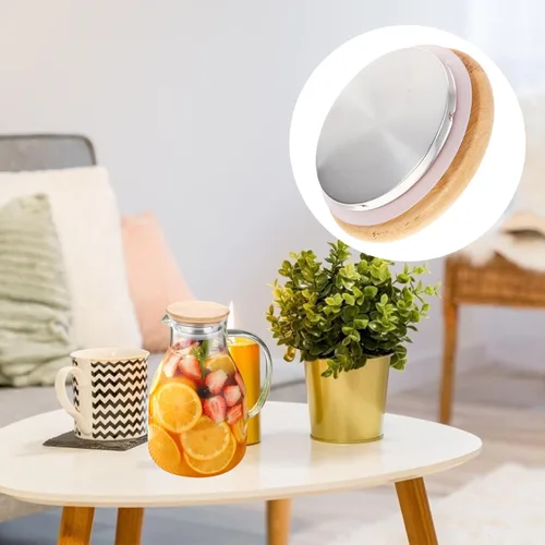 Vista 3 de Cubierta de repuesto de madera de bambú para jarra de agua para jarra doméstica fácil de limpiar resistente al desgaste Hervidor y tetera Uso