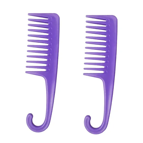 Vista 7 de Wapodeai Cepillo de pelo desenredante de dientes anchos, peine de agarre de cuidado premium, aplicar para cabello rizado, húmedo, seco, grueso, etc.