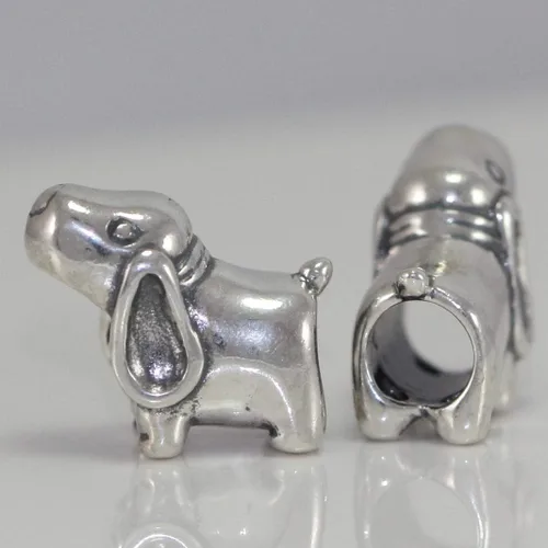 Vista 6 de Adabele Sterling Silver Dog Cat Large Hole Bead Charm Hypoallergenic Nickel Free Fits 3mm Chain Bangle Charm Bracelet Necklace Personalized Women