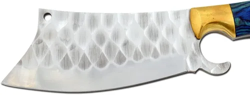 Vista 3 de Wild Turkey Handmade Cuchillo de cocina de acero inoxidable 440 de 10 pulgadas con borde afilado de larga duración y mango de madera cómodo