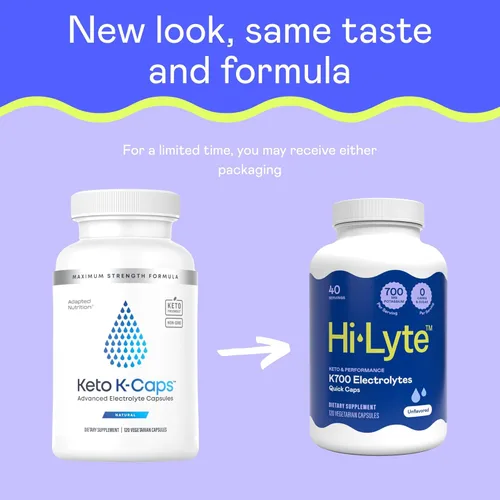Vista 2 de Hi-Lyte Keto & Performance K700 Electrolitos Sin Sabor Cápsulas Rápidas, 40 Porciones