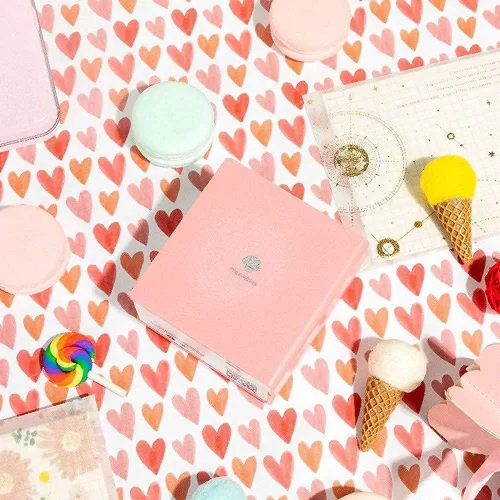 Vista 4 de Phomemo M02 Mini impresora térmica Bluetooth con 3 rollos de papel adhesivo colorido, compatible con iOS + Android para diario de planos, notas