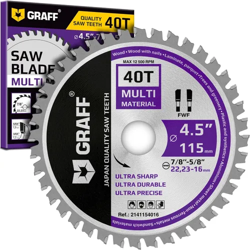 Vista 7 de GRAFF Hoja de sierra circular de 4-1/2 pulgadas, hoja de sierra para amoladora de 24 dientes para madera, madera contrachapada, paneles de yeso