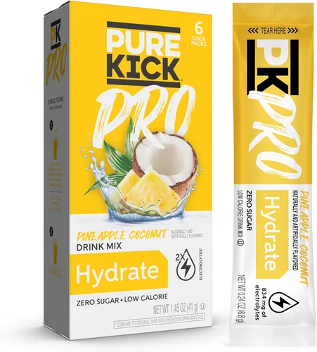 Vista 7 de PURE KICK PRO Hydration - Mezcla de bebida con electrolitos, pepino y lima, incluye 1 caja con 6 paquetes en cada caja
