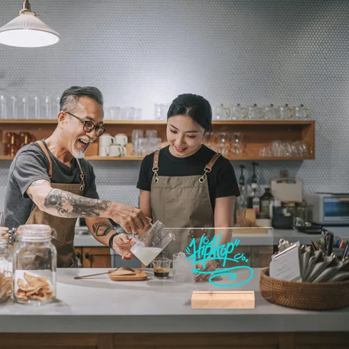 Vista 8 de Tablero de notas acrílico, lámpara de noche, tablero de mensajes, tablero de notas borrable, tablero de mensajes para el hogar, tablero de madera