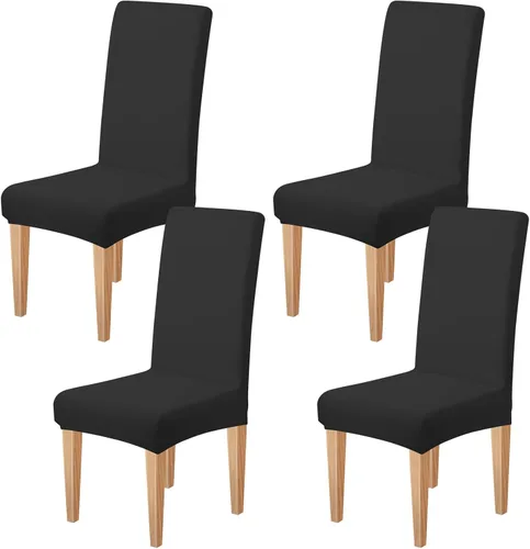 Vista 15 de Dioxide Fundas de Silla de Alto Estirar para Sillas de Comedor, Juego de Fundas de Silla de Comedor Lavables de 4, Fundas de Asiento de Silla