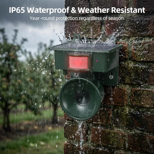 Vista 6 de Dispositivos repelentes de pájaros ultrasónicos solares 2026 para exteriores, disuasorio solar para pájaros carpinteros para casa, impermeable