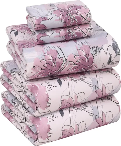 Vista 30 de RUVANTI Sábanas 100% algodón percal tamaño Queen, diseño floral refrescante y transpirable, duraderas, con una sensación nítida, suave y cómoda