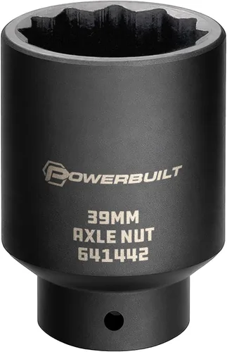 Vista 16 de Powerbuilt 647076 - 647076 - Toma de tuerca de eje de 1.142 in, punta extra profunda, quitar tuercas del eje del eje de la rueda delantera, orificio