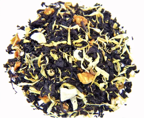 Vista 10 de Nelson's Tea Trufa de chocolate y frambuesa: té negro de hojas sueltas con hoja de frambuesa, rooibos de chocolate, esencia de trufa, granos