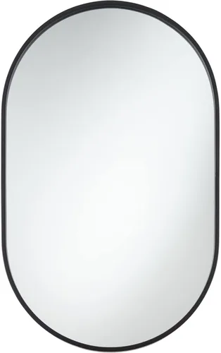 Vista 2 de Uttermost Rapido - Espejo de pared ovalado para tocador, moderno, marco de hierro negro mate, 24 pulgadas de ancho para baño, dormitorio, sala