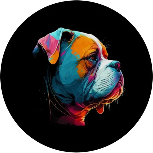 Vista 3 de Colorido Bulldog americano American Bully para hombres y mujeres, PopSockets intercambiables PopGrip