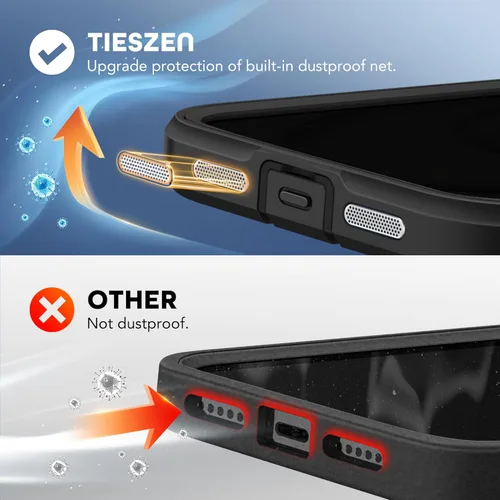 Vista 7 de TIESZEN Funda para iPhone 15, compatible con MagSafe, protector de pantalla de privacidad integrado y protección de cámara, antiespía, cuerpo