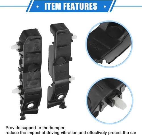 Vista 4 de 1 par de soportes de parachoques soporte Fender cubierta compatible para Kia Forte 2010 2011 2012 2013, plástico duradero negro delantero izquierdo