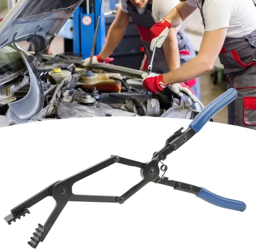 Vista 3 de Pinza de manguera 35 abrazaderas de manguera de largo alcance dobladas Alicates Agarre cómodo Herramienta de reparación automática universal