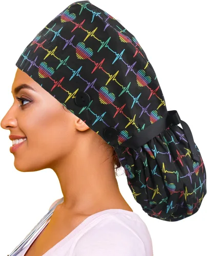 Vista 20 de ABAMERICA Scrub Caps for Women Surgical Caps Nurse Hat Functional Ponytail Holder for Long Hair Single or Satin-Lined