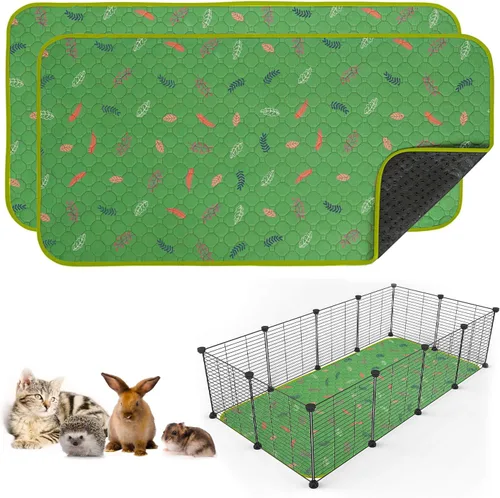 Vista 18 de Sunheir - Almohadillas lavables reutilizables orina de cobayas, forros impermeables absorbentes para jaulas cobayas conejos conejillos de indias