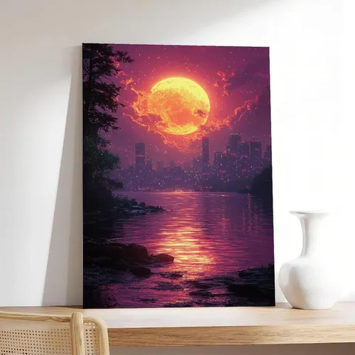 Vista 7 de ZMLIS Retrofuturism Neon Grid Wall Decor – Trippy Synthwave Art Print for Gen Z & Y2K Style Room Canvas Art Poster And Wall Art Picture Print Modern