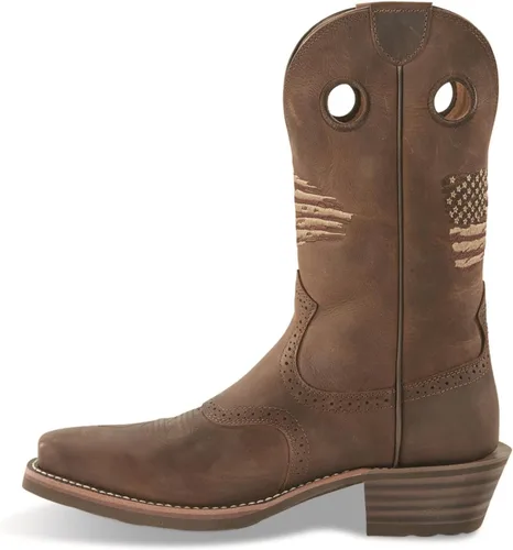 Vista 3 de Ariat Heritage Roughstock - Botas de trabajo de cuero con punta cuadrada para hombre