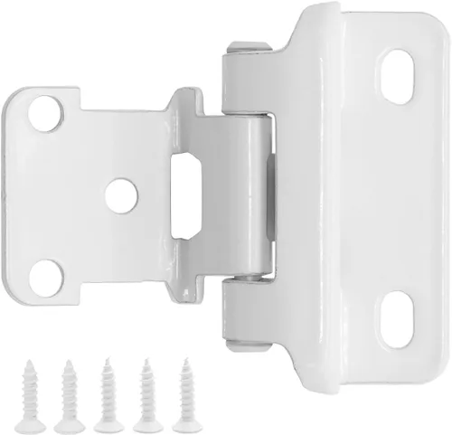 Vista 23 de Bisagras de puerta de gabinete de envoltura parcial de 1/2 pulgada, bisagra de gabinete de cierre automático de latón antiguo para puertas