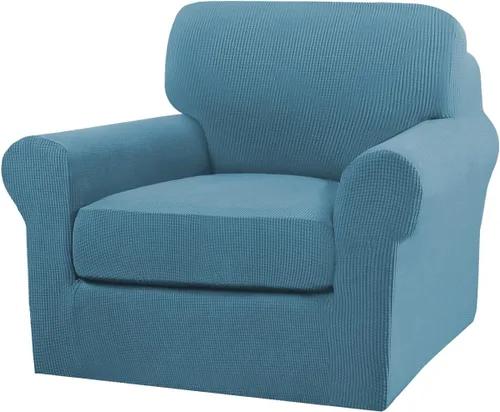 Vista 125 de Turquoize 2 fundas para sillas de sala de estar, funda de sofá con fundas de cojín individuales, funda de muebles para sillas (silla, beige biscotti)