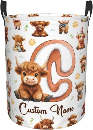 Vista 19 de ZOE DAVISON Cestas de lavandería personalizadas de león, regalos personalizados de león con nombre personalizado, cesta de lavandería plegable