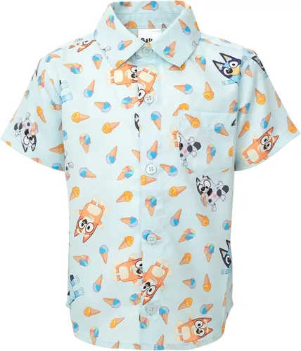 Vista 2 de Bluey Camisa de vestir hawaiana con botones de Bingo para niños pequeños