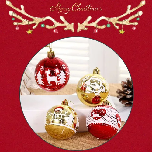 Vista 6 de 16 adornos de bolas de Navidad inastillables, bola de plástico inastillable, bola de regalo para árbol de Navidad, diseño de boda, bola de Navidad