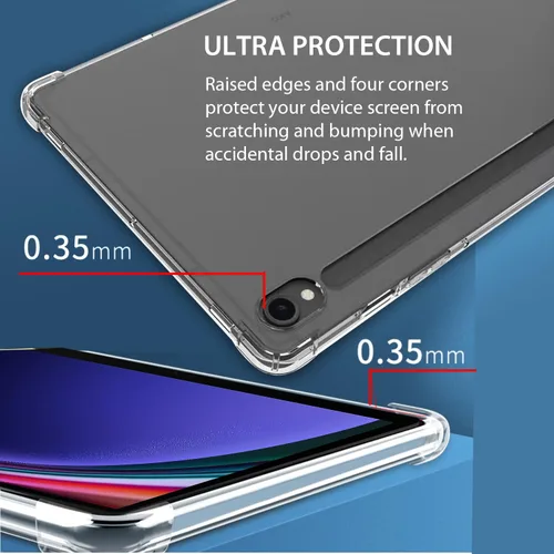 Vista 5 de Zeking Funda para Samsung Galaxy Tab S9 / S10, ultra transparente, suave, flexible, transparente, TPU, contraportada para Galaxy Tab S9/S10 SM-X710