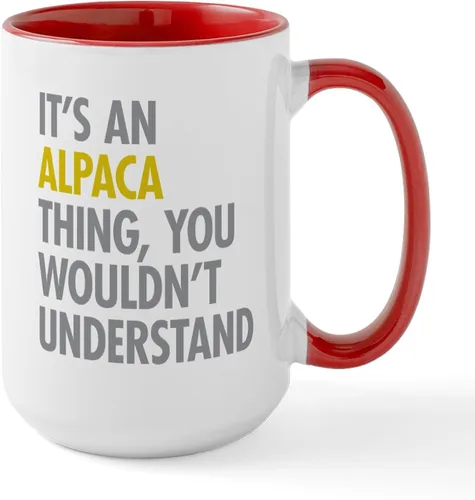 Vista 8 de CafePress Alpaca For Christmas Large Mug 15 oz (444 ml) Ceramic Coffee Mug