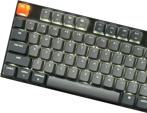 Vista 5 de Keychron K8 Teclado mecánico inalámbrico sin teclas para Mac retroiluminación blanca Bluetooth multitarea teclado de juego con cable tipo C