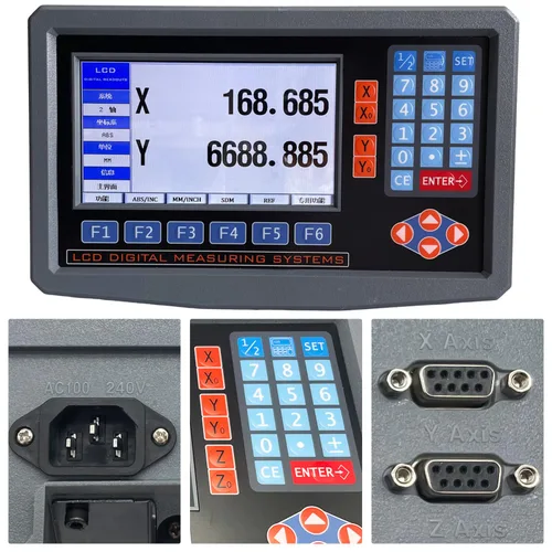 Vista 5 de Lectura digital de 2/3 ejes y codificador DRO de escala de vidrio lineal de precisión TTL para torno de fresado. Nota: la pantalla y las básculas se