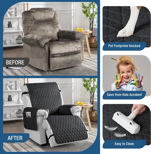 Vista 4 de TAOCOCO Funda para Sillón Reclinable 100% Impermeable - Funda para Sillón Reclinable con Gránulos Antideslizantes, Fundas para Sillas Reclinables