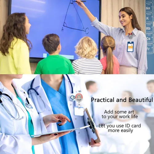 Vista 6 de XQLZY Skilled Enough to Restart - Carrete de insignia retráctil con clip de cocodrilo, divertido estetoscopio para tarjetas de identificación