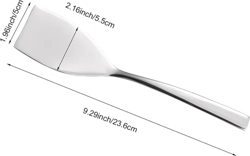 Vista 3 de IMEEA Espátula pequeña de 9.3 pulgadas, mini espátula de acero inoxidable 18/10, espátula plana para sartenes de hierro fundido