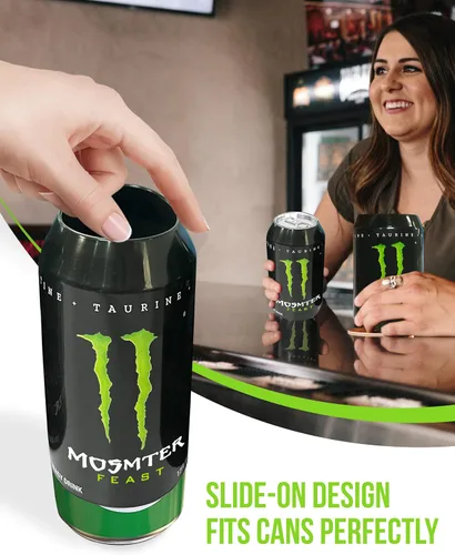 Vista 5 de Skywin Funda de silicona para latas (paquete de 2) La cubierta de lata oculta la lata disfrazándola como una lata de refresco (negro)