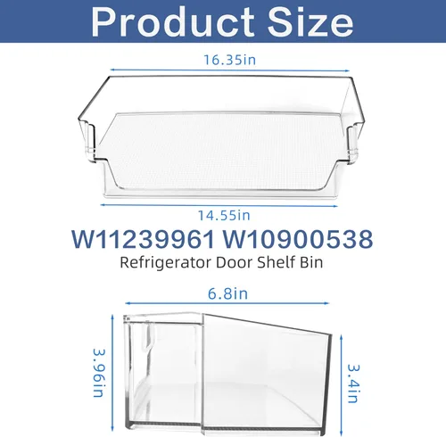 Vista 2 de Fetechmate W11239961 W10900538 - Estante de cubo de puerta de refrigerador compatible con refrigeradores de hidromasaje por Fetechmate Replace